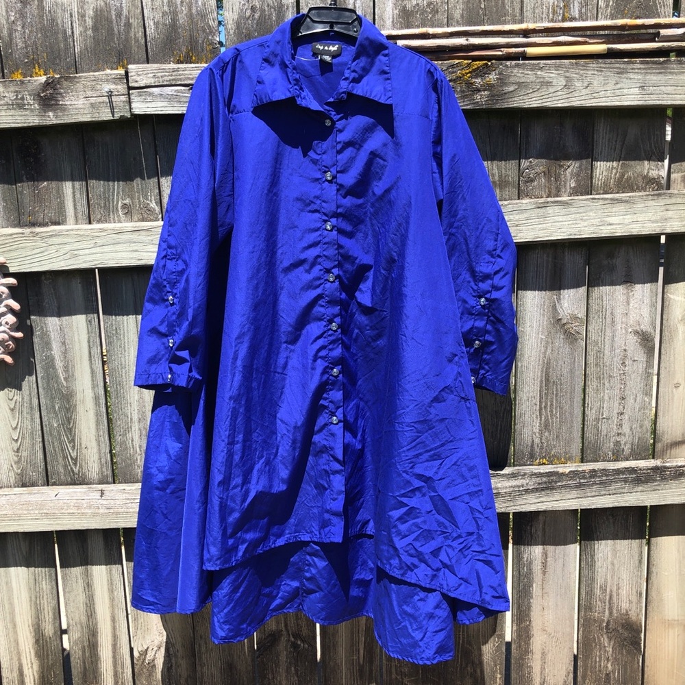 Step in Style Royal Blue Duster Coat Jacket Size 3X